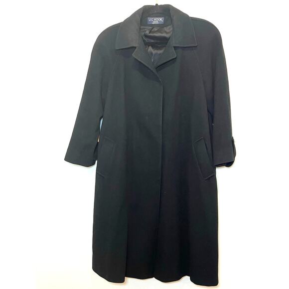 Vintage JG Hook 100% Wool Petite Womans Trench Overcoat Size L/XL - Picture 1 of 12